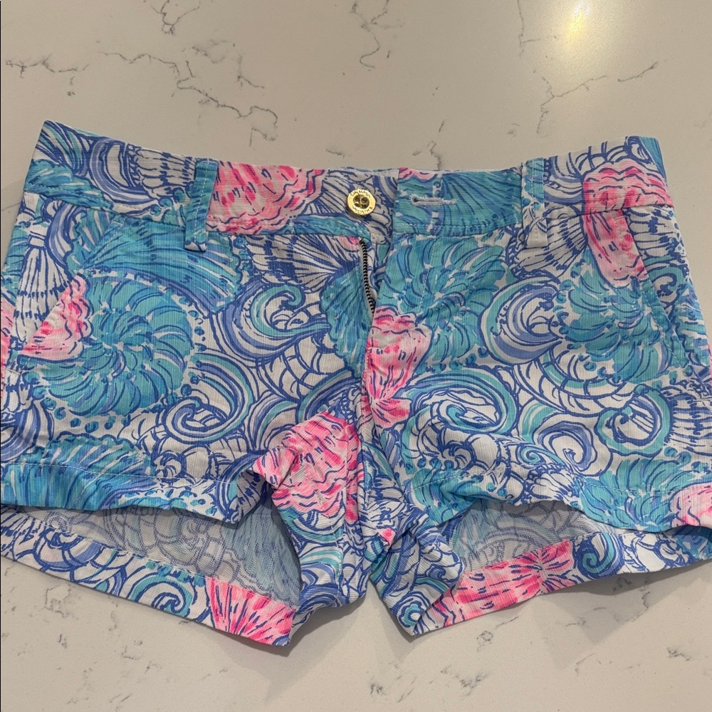Lilly Pulitzer Blue and Pink Patterned Shorts